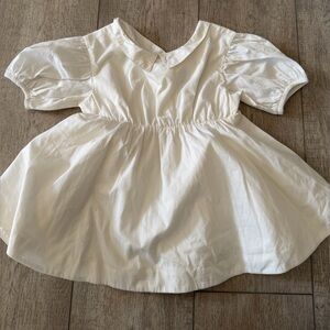 Tea Collection White Puff Sleeve Dress with matching bloomers.